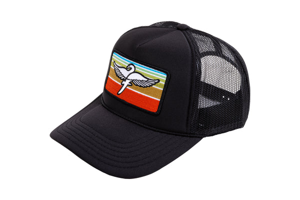 Fairdale Swan Trucker Hat (Black w/ Sunrise Patch)