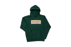 Odyssey Mosaic Pullover Hoodie (Dark Green with Yellow/Gray/Red Ink)