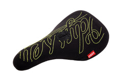 Odyssey Big Stitch Slim Seat (Black Denim w/ Fluorescent Yellow Embroidery)