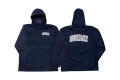 Sunday Blockhead Windbreaker Anorak Jacket (Navy with Gray/White Ink)