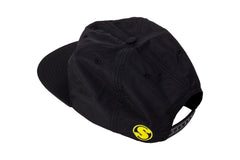 Sunday High Wave Nylon Snapback Hat (Black with Neon Yellow Screen Print)
