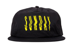 Sunday High Wave Nylon Snapback Hat (Black with Neon Yellow Screen Print)